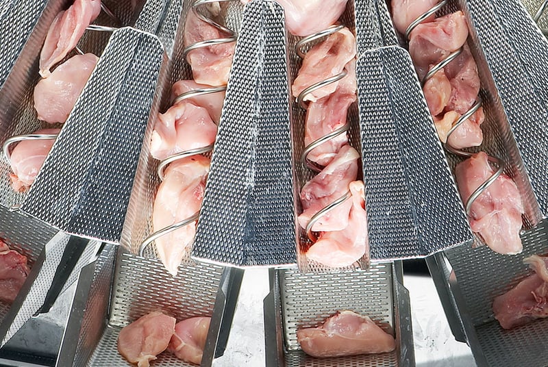 Multihead-weigher-screw-feeder-chicken