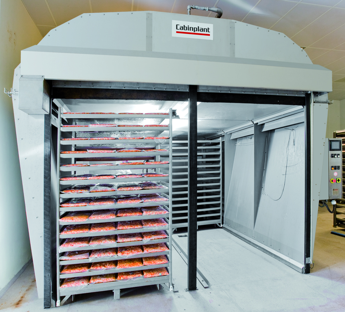 Thawing unit with trolley